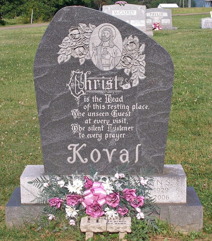 Koval Memorial Poem and Jesus Carving